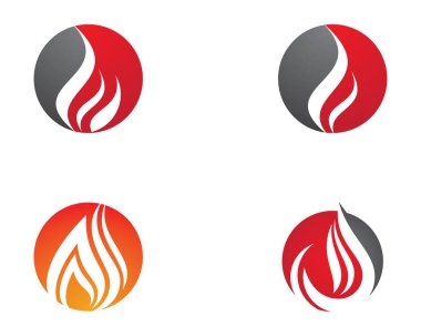 Ateş logosu şablon vektör resimleme tasarımı