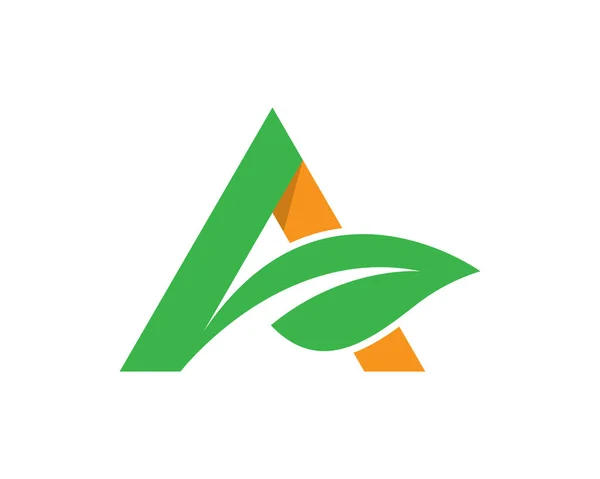 Yeşil Yapraklı Ekoloji Doğa Element Ikonu Logoları — Stok Vektör