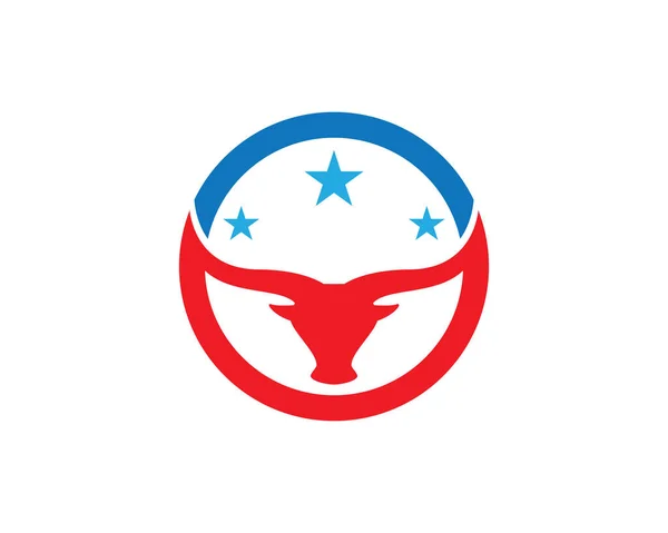 Bull Logo Template Vector Icon Illustration Design — Stock Vector