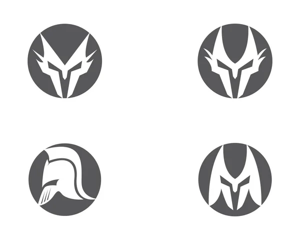 Spartan Helmet Logo Template Vector Icon — Stock Vector