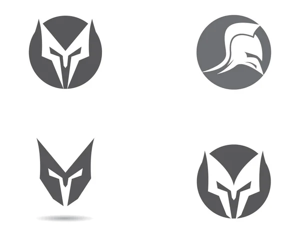 Spartan Casco Logo Plantilla Vector Icono — Vector de stock