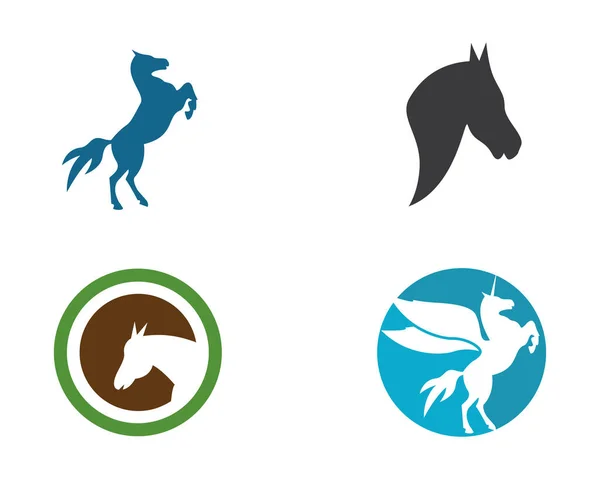 Pegasus Logotipo Modelo Vetor Ícone Ilustração Design — Vetor de Stock