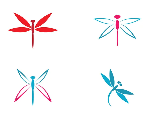 Dragonfly Logo Plantilla Vector Icono Ilustración Diseño — Archivo Imágenes Vectoriales