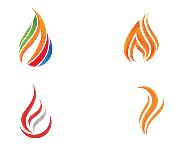 Feuer Flamme Logo Vorlage Vektor Symbol Illustration Design — Stockvektor