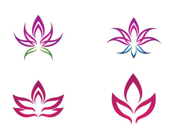 Belleza Vector Flores Diseño Logo Plantilla Icono — Archivo Imágenes Vectoriales
