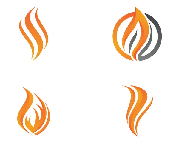 Feuer Flamme Logo Vorlage Vektor Symbol Illustration Design — Stockvektor