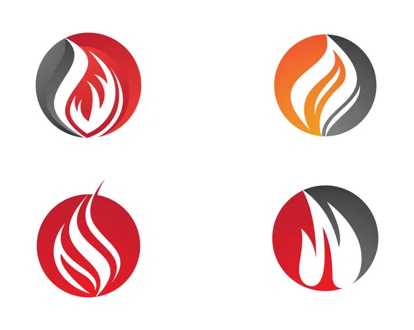 Feuer Flamme Logo Vorlage Vektor Symbol Illustration Design — Stockvektor