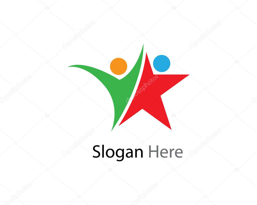 Adoption and community care logo template vector icon illustration design