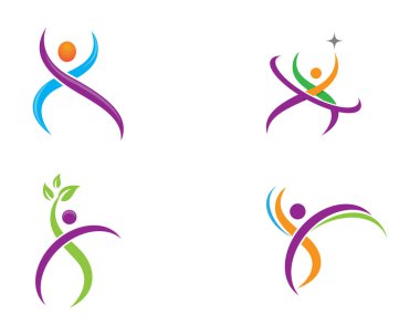 Sağlıklı Yaşam Logosu vektör ikonu çizimi tasarımı