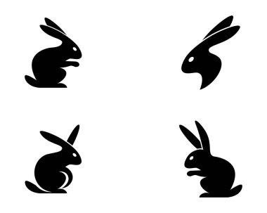 Tavşan Logosu şablon vektör illüstrasyon tasarımı