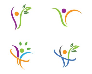 Sağlıklı Yaşam Logosu vektör ikonu çizimi tasarımı