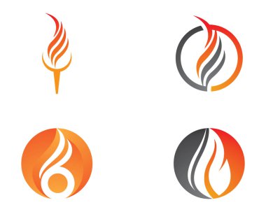 Ateş logosu şablon vektör resimleme tasarımı
