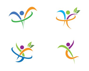 Sağlıklı Yaşam Logosu vektör ikonu çizimi tasarımı