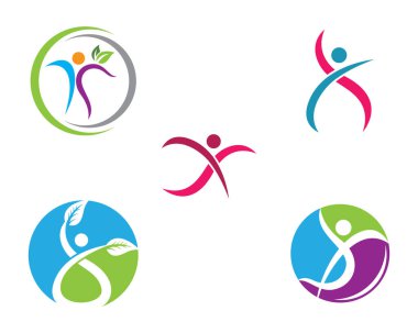 Sağlıklı Yaşam Logosu vektör ikonu çizimi tasarımı