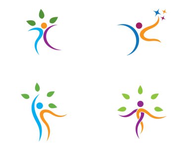 Sağlıklı Yaşam Logosu vektör ikonu çizimi tasarımı