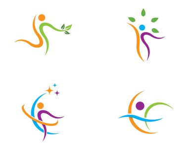 Sağlıklı Yaşam Logosu vektör ikonu çizimi tasarımı