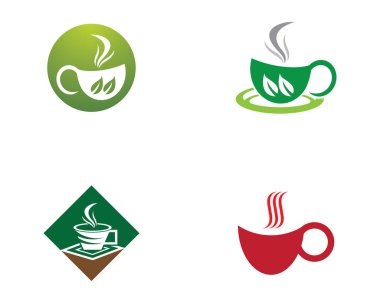 Çay fincanı logo şablonu vektör resimleme tasarımı