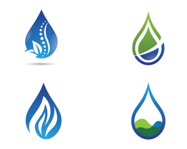 Su damlası logo şablonu vektör illüstrasyon tasarımı