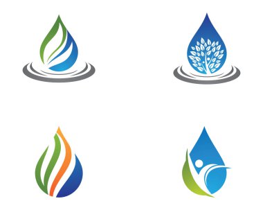 Su damlası logo şablonu vektör illüstrasyon tasarımı