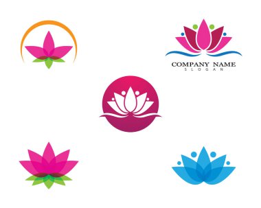 Güzellik Vektörü çiçek tasarımı logo şablonu simgesi