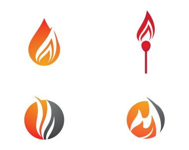 Ateş logosu şablon vektör resimleme tasarımı