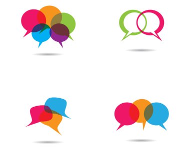 Konuşma balonu logo şablonu vektör resmetme tasarımı