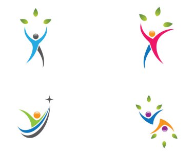Sağlıklı Yaşam Logosu vektör ikonu çizimi tasarımı