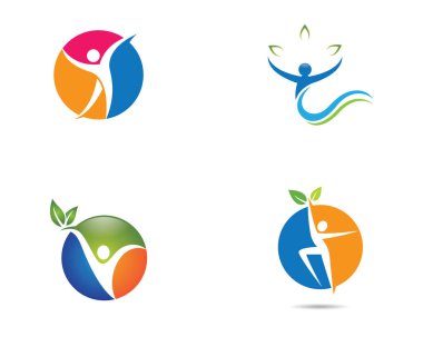 Sağlıklı Yaşam Logosu vektör ikonu çizimi tasarımı