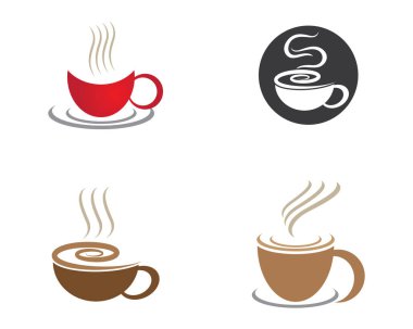 Kahve fincanı Logo Şablon vektör tasarımı