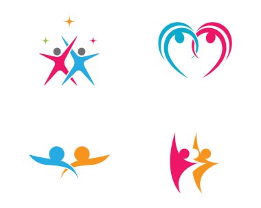 Evlat edinme ve toplumsal bakım logosu vektör resmetme tasarımı
