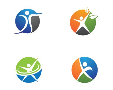 Sağlıklı Yaşam Logosu vektör ikonu çizimi tasarımı