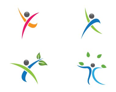 Sağlıklı Yaşam Logosu vektör ikonu çizimi tasarımı