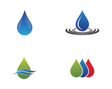 Su damlası logo şablonu vektör illüstrasyon tasarımı