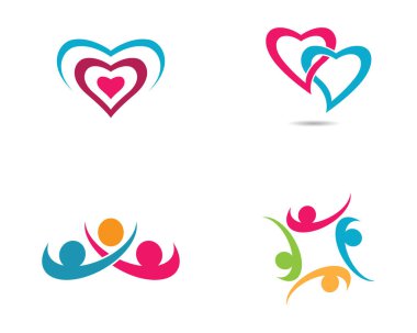 Evlat edinme ve toplumsal bakım logosu vektör resmetme tasarımı