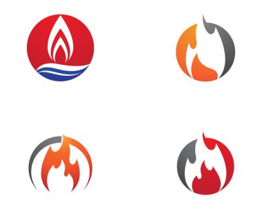 Ateş logosu şablon vektör resimleme tasarımı