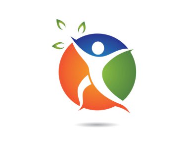 Sağlıklı Yaşam Logosu vektör ikonu çizimi tasarımı