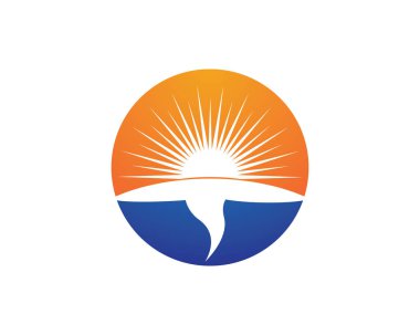 Güneş logosu şablon vektör resimleme tasarımı