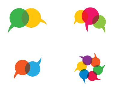 Konuşma balonu logo şablonu vektör resmetme tasarımı