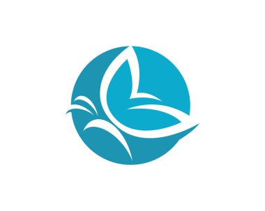 Kelebek logosu vektör ikonu çizimi tasarımı