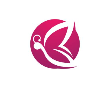 Kelebek logosu vektör ikonu çizimi tasarımı