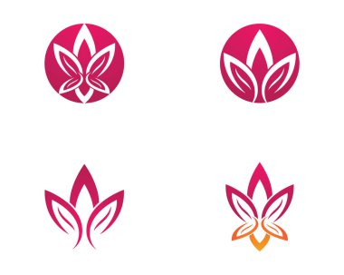 Güzellik Vektörü çiçek tasarımı logo şablonu simgesi