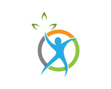 Sağlıklı Yaşam Logosu vektör ikonu çizimi tasarımı