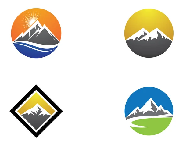 Mountain Logo Szablon Wektor Ikona Ilustracja Projekt — Wektor stockowy