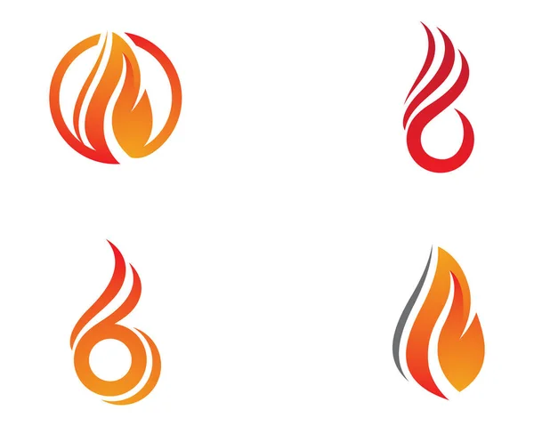 Feuer Flamme Logo Vorlage Vektor Symbol Illustration Design — Stockvektor