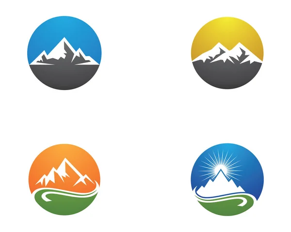 Маунтін Логотип Шаблон Векторний Дизайн Ілюстрації — стоковий вектор