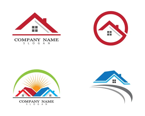 Property Logo Template Vektor Ikon Illusztráció Tervezés — Stock Vector