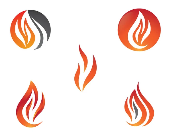 Fire Flame Logo Template Vector Icon Illustration Design — Stock Vector