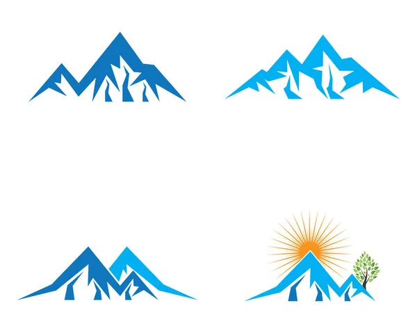 Modèle Logo Montagne Vectoriel Icône Illustration Design — Image vectorielle