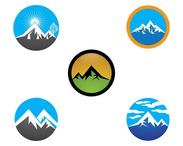 Mountain Logo Szablon Wektor Ikona Ilustracja Projekt — Wektor stockowy