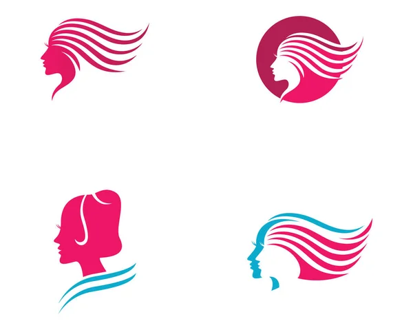 Hair Logo Template Vector Icon Illustration Design — Stock Vector